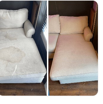 Upholstery cleaning before and after comparison 2
