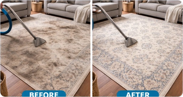 Rug cleaning before and after comparison 2