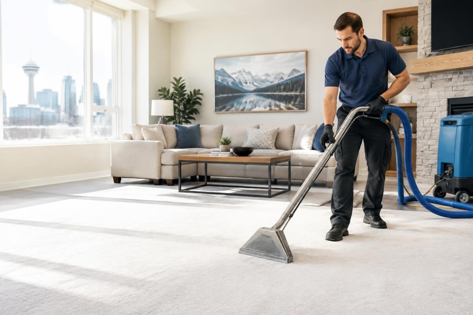 Professional cleaning in a bright home